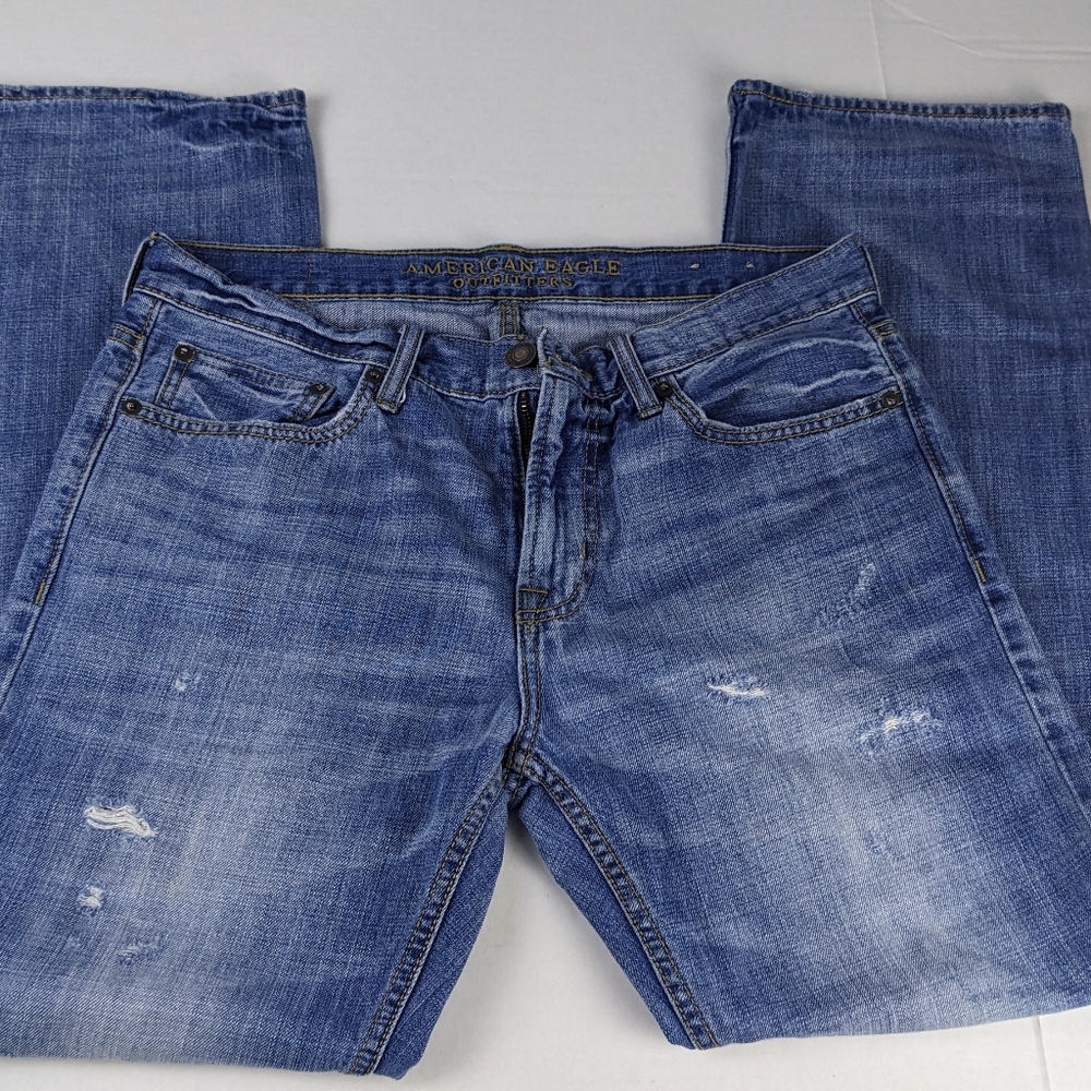 American Eagle Original Boot Cut Distressed Cotton Jeans Men's Size 32 x 32